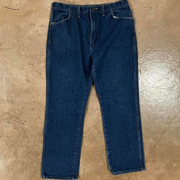 Vintage Rustler Yellow Patch Dark‎ Wash Denim Jeans - Picture 2 of 5